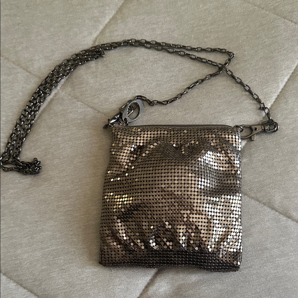 Metallic Mesh Crossbody Bag